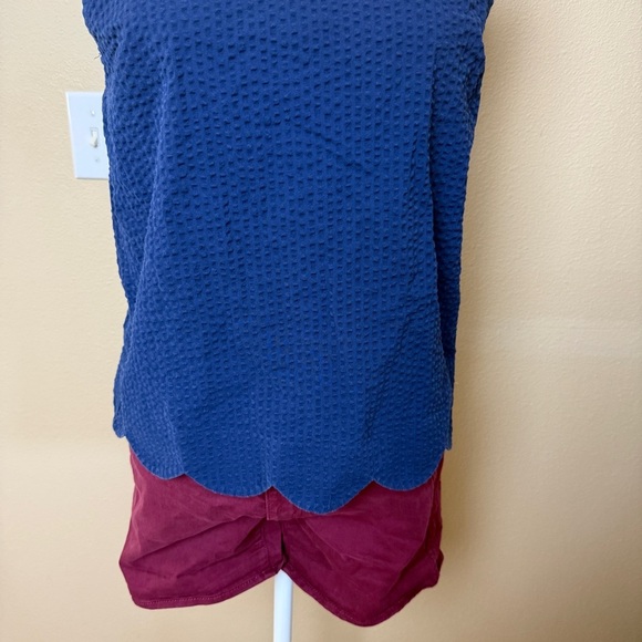 Vineyard Vines Seersucker Scallops Shell Women's Blouse Size 4 - Picture 3 of 9